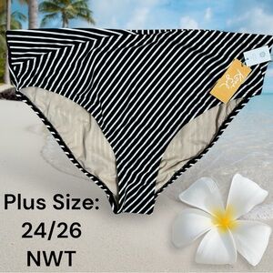 ❤️NWT High Waist High Coverage Swim Bikini Bottoms PLUS SIZE: 24/26 #H